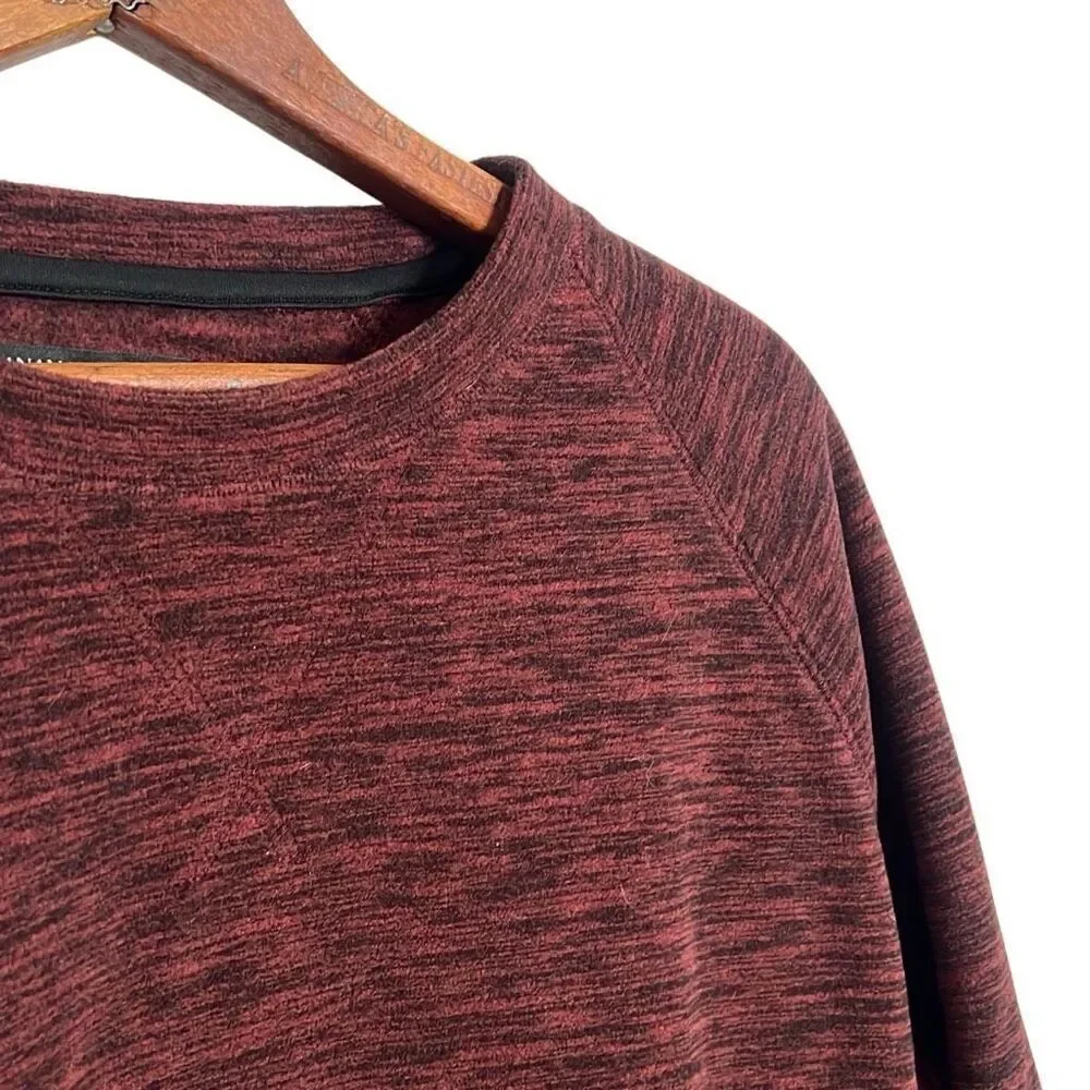 Banana Republic Heathered Arctic Fleece Crewneck Sweatshirt Red Black Size Large